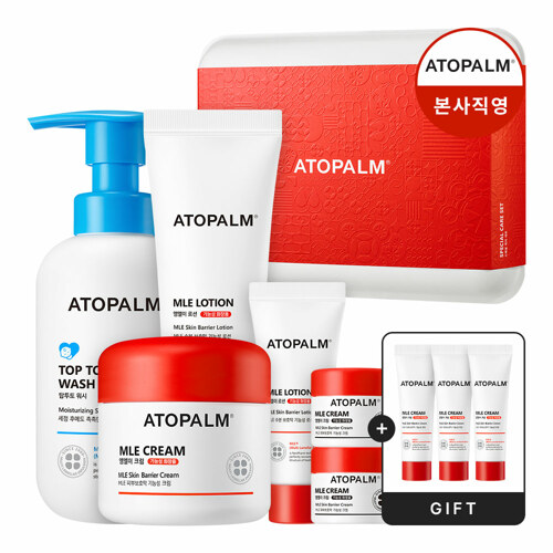 [아토팜] 스페셜 케어 세트(탑투토워시+MLE로션+MLE크림+GIFT)+엠엘이크림8ml*3개 증정