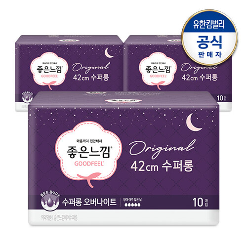 좋은느낌 오리지널 수퍼롱 오버나이트 생리대 10x3