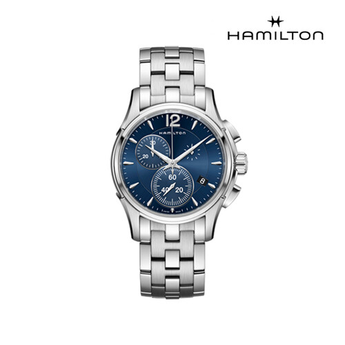 [해밀턴]H32612141 재즈마스터 크로노 쿼츠 42mm 블루 다이얼 브레이슬릿 남성 시계