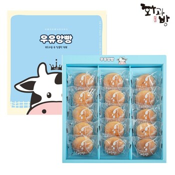 [화과방] 유기농우유로 만든 우유앙빵세트(35gx15개입)+쇼핑백 