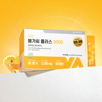 비타민마을 메가씨 플러스 3000 비타민C 분말 스틱 총360포 4박스 12개월분