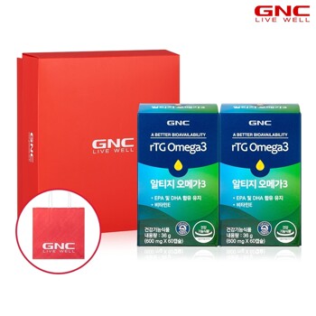 [GNC] 알티지 오메가3 60캡슐 (1개월분) x2병 세트