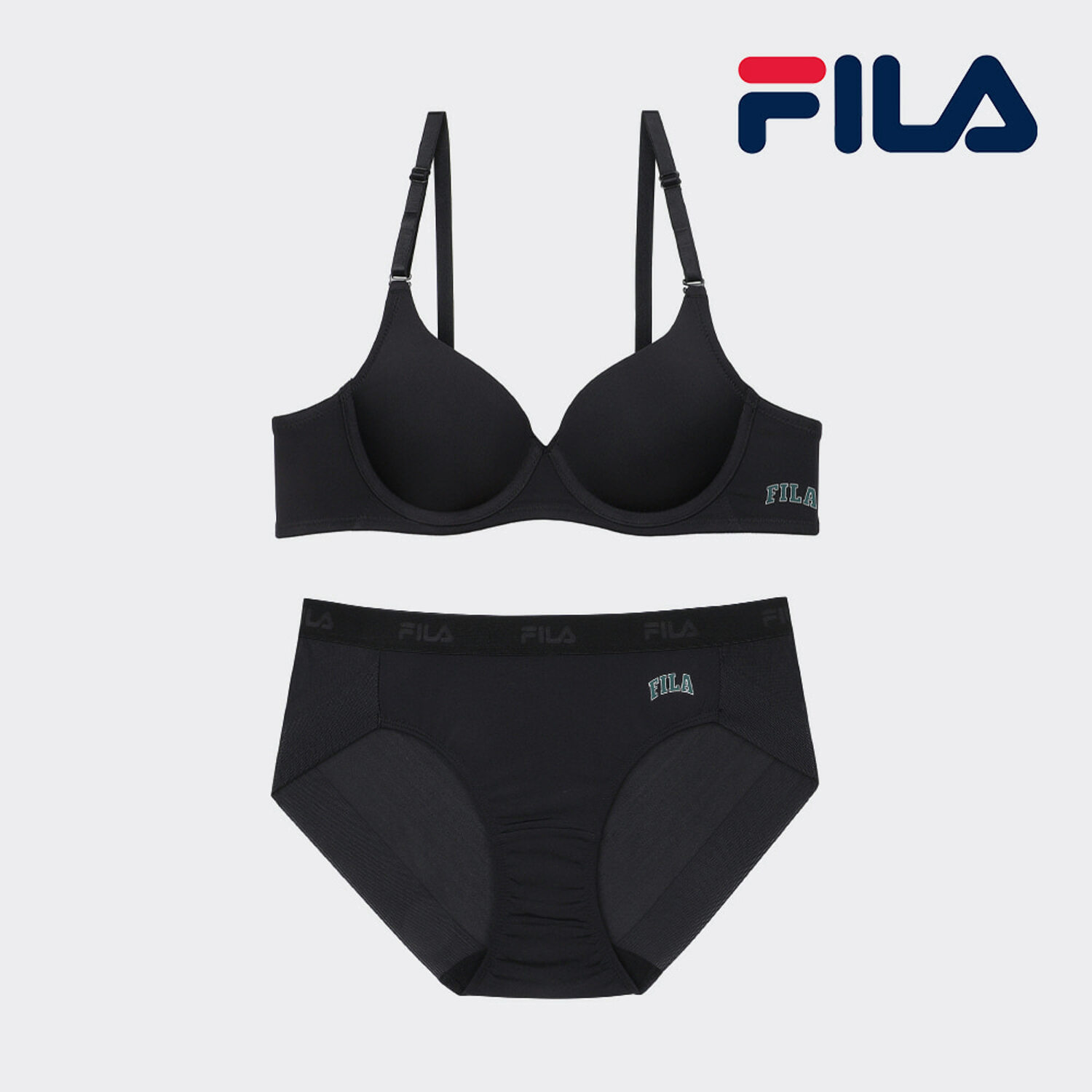 공식] 휠라 아웃핏 뉴트로 브라팬티 속옷세트 Blk | 백화점을 클릭하다. Ak 몰