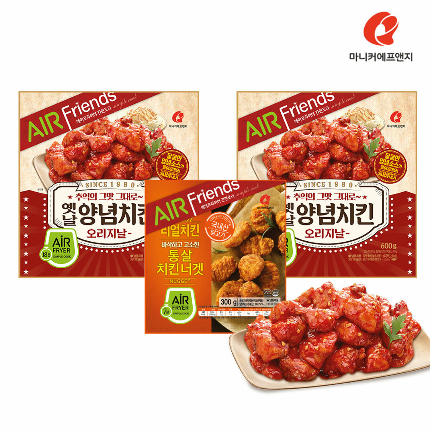 마니커에프앤지 옛날양념치킨 600g(2봉) + 통살치킨너겟 300g | 백화점을 클릭하다. AK 몰 마니커에프앤지 옛날양념치킨 600G(2봉) + 통살치킨너겟 300G | 백화점을 클릭하다. Ak 몰