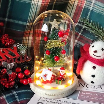 LED 산타 유리돔트리 무드등 크리스마스 장식 소품