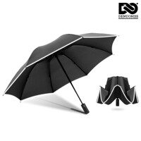 [굿즈트리]덴우니스 거꾸로 3단 우산 블랙/야간 반사띠 자동우산