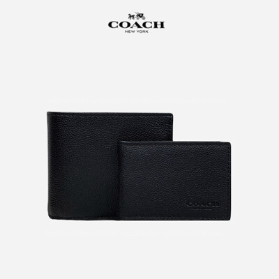 코치 남성 컴팩트 ID 반지갑 (카드지갑포함) F74991 BLK 선물