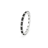 블랙 바게트 2MM  브릴리언트 이터니티 반지 [S925]