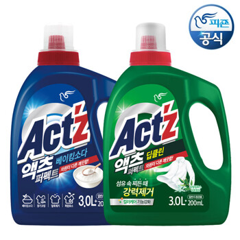 액츠 세탁세제 퍼펙트 3.0L+200ml 용기 x 2개