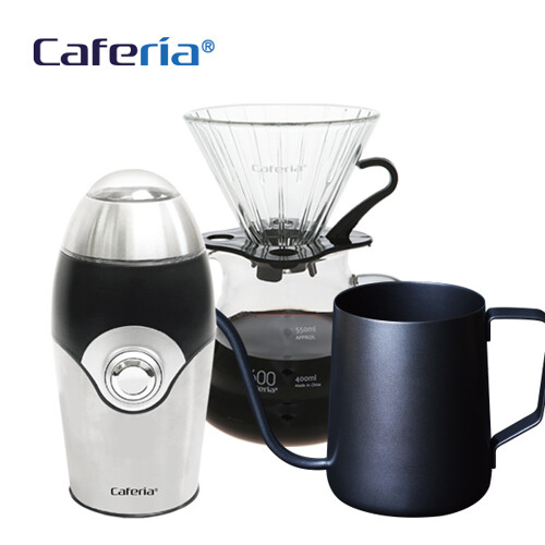 카페리아 핸드드립 홈카페 3종세트(CDN1CME1CKPT2) 커피그라인더+드립세트+드립포트[커피용품]