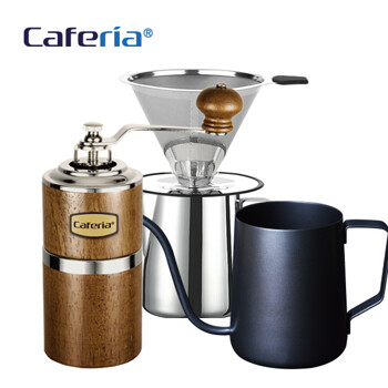 카페리아 핸드드립 홈카페 3종세트(CDSS1/CM7/CKPT2) 커피그라인더+드립세트+드립포트[커피용품]
