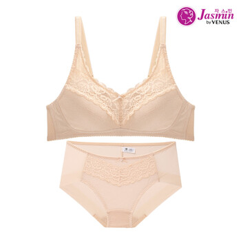 자스민 JBPS1265 인견 레이스 노와이어브라팬티세트