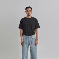 [COUCOU] BOTTOM ROUND HALF TEE_BLACK