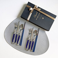 [선물포장] 장네론 라귀올 테이블양식기 프렌치 블루 & 샌들 젓가락 2인세트