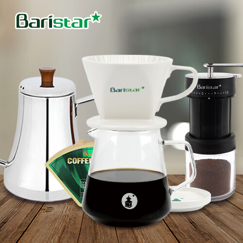 바리스타 핸드드립 홈카페 3종세트(BDN1BM3BKW3) 커피그라인더+드립세트+드립주전자[커피용품]