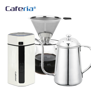 카페리아 핸드드립 홈카페 3종세트 (CDG2/CME2/CK3)커피그라인더+드립세트+드립주전자[커피용품]