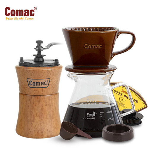 코맥 핸드드립 홈카페 2종세트(DN4MR9) 커피그라인더+드립세트[커피용품원두분쇄기]