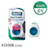 GUM 검 치실고리 이지쓰레드 치과 교정 치실 (3200B) 6개