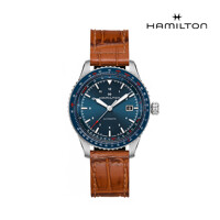 [해밀턴] H76645540 카키 에비에이션 컨버터 오토매틱 42mm 브라운 가죽 남성 시계