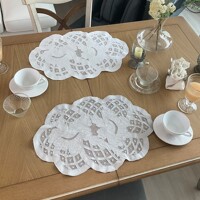  블랑슈아 라비 플로럴 면 레이스 테이블 식탁 플레이스 매트(3컬러) 50x35