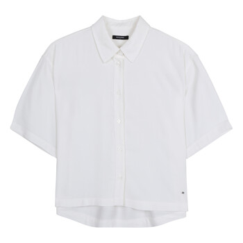여성 레이온 크롭기장 5부소매 셔츠 (B232SH520P)