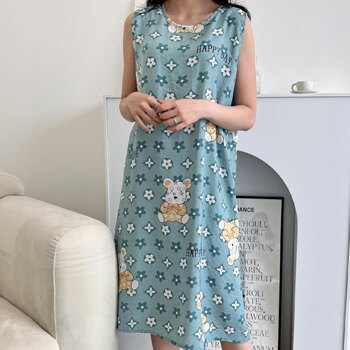 [혀니미니] 501152 잠옷 원피스 민소매 인견 여름 홈웨어 드레스