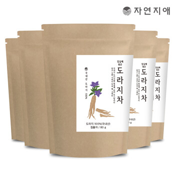 자연지애 껍질째 볶은 도라지차 80g x 5개