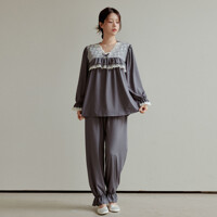[쿠비카]스칼럽 레이스 스판 투피스 여성잠옷 W241
