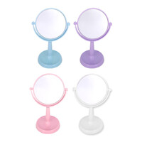 탁상거울3-A(원형플라스틱,회전양면거울) 4컬러(하늘,보라,분홍,흰색)랜덤
