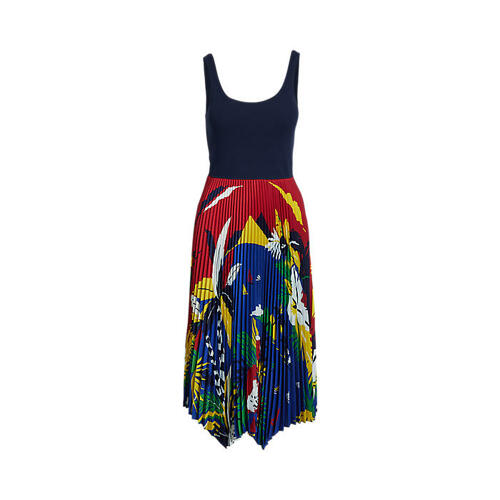폴로 랄프 로렌 여성 플로럴 하이브리드 스웨터 플리츠 드레스(WMPODRSNFA20615600)