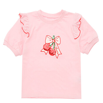 [프렌치캣] 핑크 리본 앵두 티셔츠 Q42DAT100