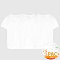 [TRY]남녀공용 백색라운드티셔츠3매 면100 반팔셔츠