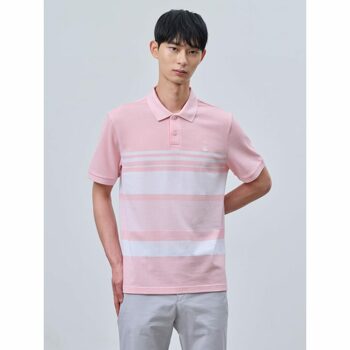 [빈폴] 톤온톤 컬러블럭 칼라넥 티셔츠  라이트 핑크 (BC4342C31Y)
