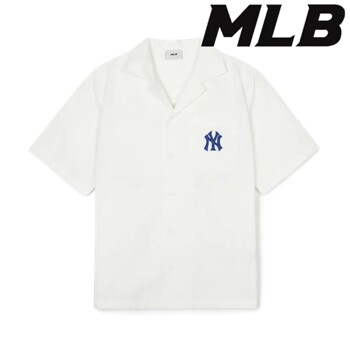 [MLB]다이아 모노그램 자가드 오픈카라 반팔 셔츠 3AWSM0343 50WHS