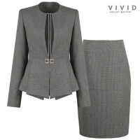 VIVID SET 여성 여름 노카라 정장자켓+H스커트 세트