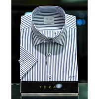 [예작셔츠] 남성 슬림핏 스트라이프 반팔 남방 와이셔츠 (YJ4MBS263-NY)