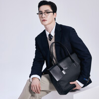 Bedford 11th  Polygon LG flap tote [black black]