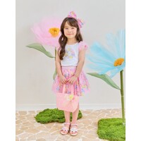 [프렌치캣]화이트프릴샤티셔츠/핑크꽃나염스커트상하세트Q43DBT080/Q43DBS020여아동등원룩예쁜옷한벌