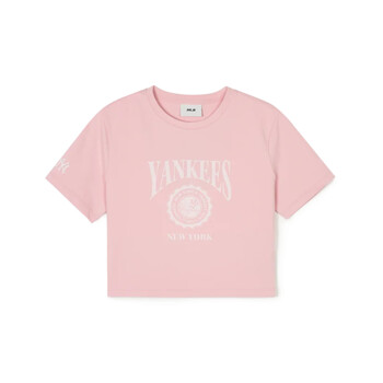 [MLB] 여성 빈티지 로고 그래픽 슬림 크롭 반팔 티셔츠(3FTSN0143-50PKM)