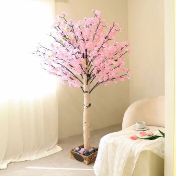 1300k 조아트 인테리어 조경 조화 인조나무 꽃화분 벚꽃나무 150cm