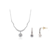 [에비뉴다이아몬드] 프랑 양장 스타일 14K 목걸이 귀걸이 선물 다이아세트