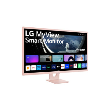 LG 32SR50FP MyView 스마트모니터 32인치 IPS패널 OTT 특화 내장스피커 파스텔톤 분홍색 모니터