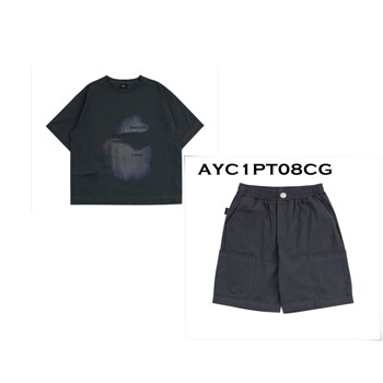 [블루테일]오버핏 반팔 티셔츠 상하세트 AYC1TS03CG/AYC1PT08CG