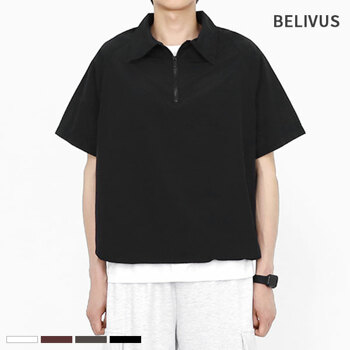 빌리버스 남성 아노락 나일론 반팔 티셔츠 여름 반소매 BLS034