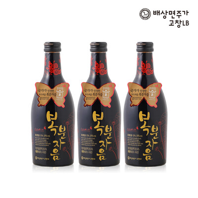 배상면주가 고창LB 자자연연 3호 복분자음 375ml 3입 전통 과실주