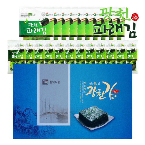 원초듬뿍 광천김 파래김 고급선물세트(전장김10봉+식탁김12봉)