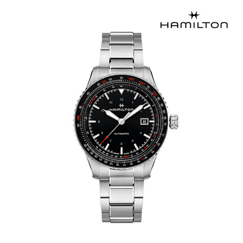 [해밀턴] H76615130 카키 에비에이션 컨버터 오토 42mm 블랙 다이얼 메탈 남성 시계