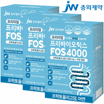 [jw중외제약]프리미엄 프리바이오틱스 FOS4000+아연 30포x3박스 